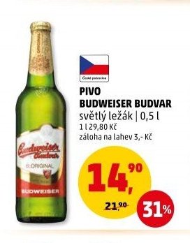 PIVO BUDWEISER BUDVAR světlý ležák - Penny Market aktualniletaky.eu