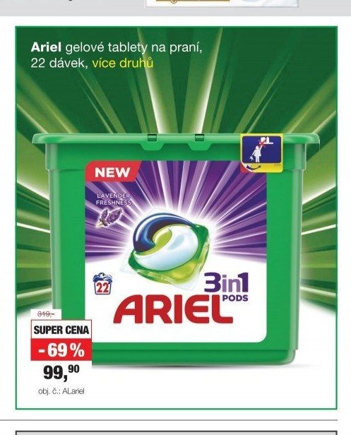 Ariel gelové tablety na praní