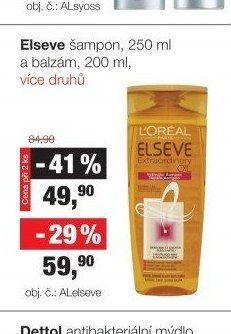 Elseve šampon, 250 ml a balzám, 200 ml