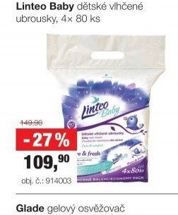 Linteo Baby dětské vlhčené ubrousky, 4x 80 ks