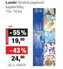 Lambi 4vrstvé papírové kapesníčky, 10x 10 ks