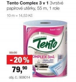 Tento Complex 3 v 1 3vrstvé papírové utěrky, 55 m