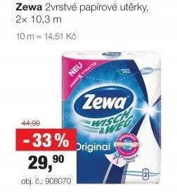 Zewa 2vrstvé papírové utěrky, 2x 10,3 m