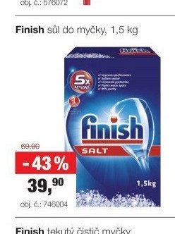 Finish sůl do myčky, 1,5 kg