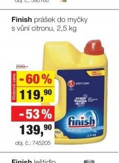 Finish prášek do myčky s vůní citronu, 2,5 kg