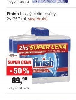 Finish tekutý čistič myčky, 2x 250 ml