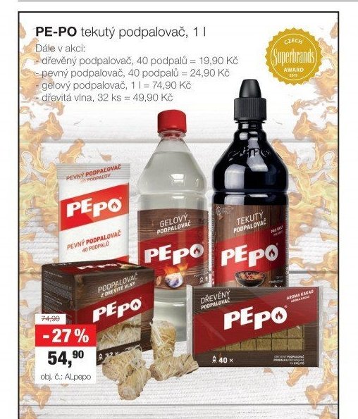 PE-PO tekutý podpalovač