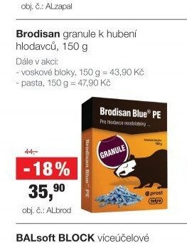 Brodisan granule k hubení hlodavců