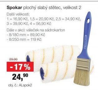 Spokar plochý slabý štětec