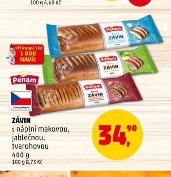 ZÁVIN s náplní makovou, jablečnou, tvarohovou - Penny Market aktualniletaky.eu