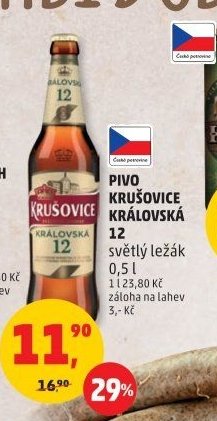 KRUŠOVICE KRÁLOVSKÁ 12 světlý ležák 0,5 l - Penny Market aktualniletaky.eu