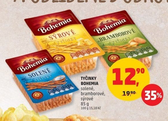Bohemia tyčinky (solené, bramborové, sýrové) - Penny Market aktualniletaky.eu