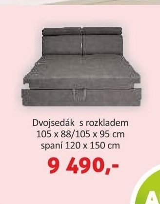 Dvojsedák s rozkladem 105 x 88/105 x 95 cm spaní 120 x 150 cm