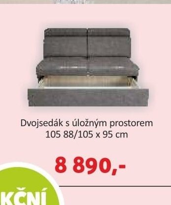 Dvojsedák s úložným prostorem 105 88/105 x 95 cm