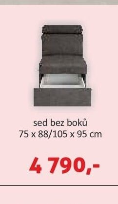 sed bez boků 75 x 88/105 x 95 cm