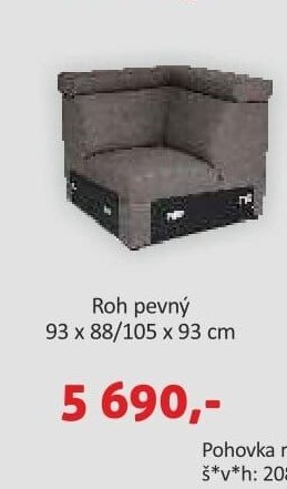 Roh pevný 93 x 88/105 x 93 cm