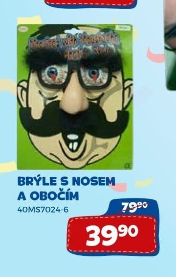 Brýle s nosem a obočím