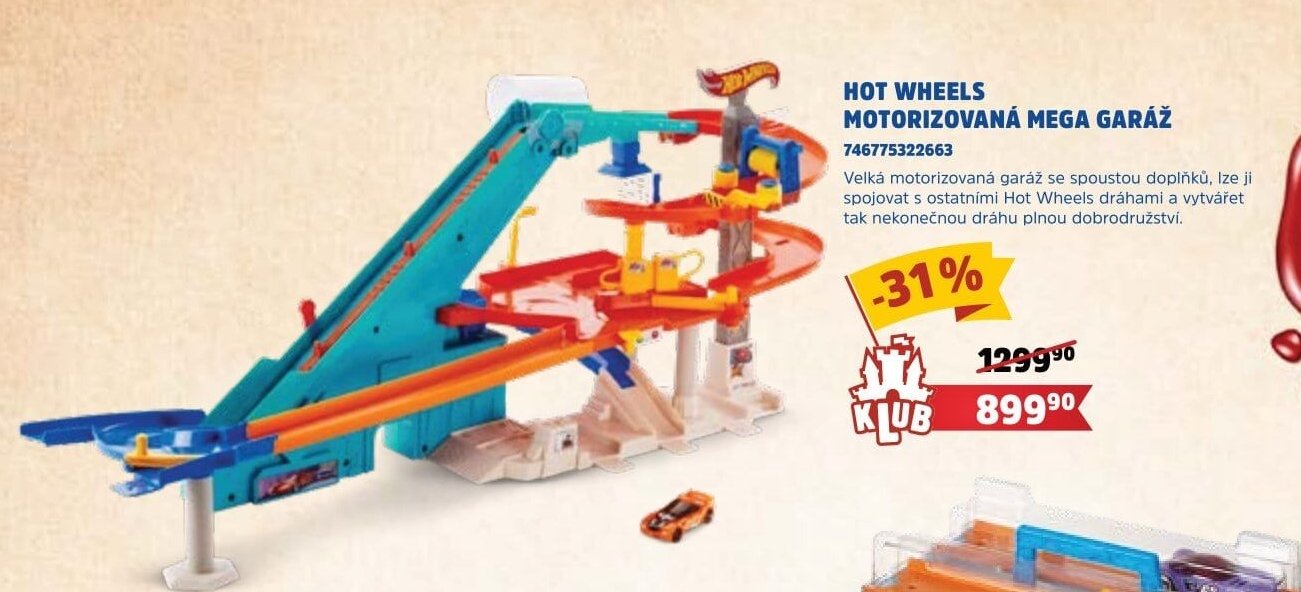 HOT WHEELS MOTORIZOVANÁ MEGA GARÁŽ