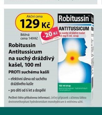 Robitussin Antitussicum na suchý dráždivý kašel, 100 ml