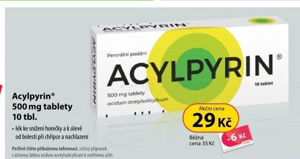 Acylpyrin 500 mg tablety 10 tbl.