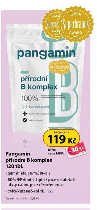 Pangamin přírodní B komplex 120 tbl.