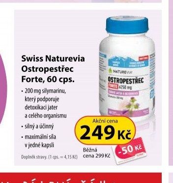 Swiss Naturevia Ostropestřec Forte 60 cps.