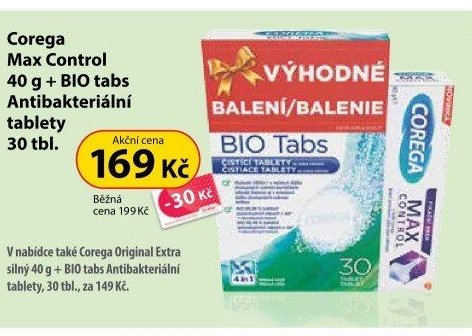 Corega Max Control 40 g + BIO tabs