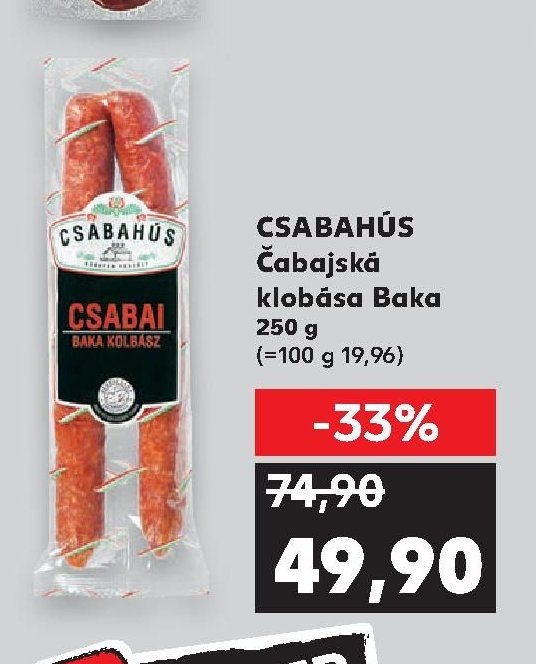CSABAHÚS Čabajská klobása Baka