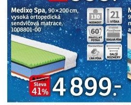 Medixo Spa, 90x200 cm, vysoká ortopedická sendvičová matrace, 1008801-00