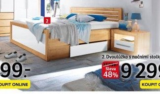 Dvoulůžko s nočními stolky (Ložnice Fernando)