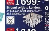 Stropní svítidlo London, 3x E14, 32x32cm