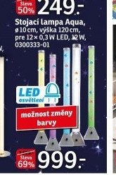 Stojací lampa Aqua, průměr 10 cm, výška 120 cm, 12W LED