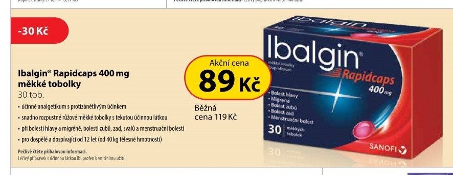 Ibalgin Rapidcaps 400 mg měkké tobolky 30 tbl.