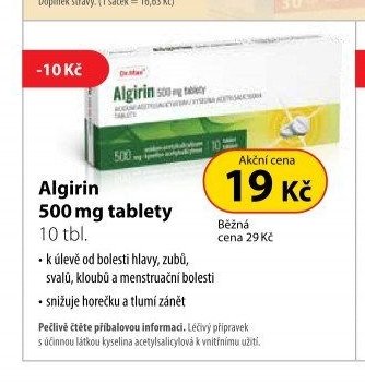 Algirin 500 mg tablety, 10 tbl.
