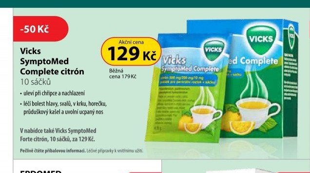 Vicks SymptoMed Complete citrón 10 sáčků