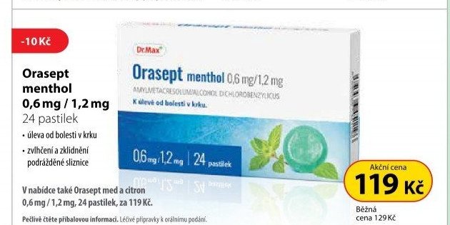Orasept menthol 0,6 mg / 1,2 mg