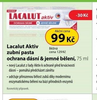 Lacalut Aktiv zubní pasta ochrana dásní & jemné bělení