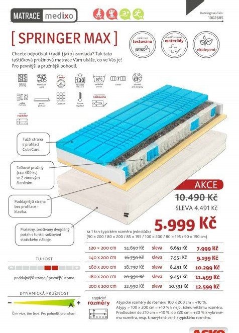Matrace SPRINGER MAX - ASKO aktualniletaky.eu