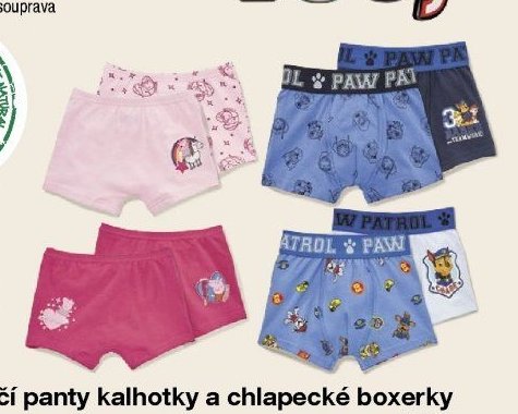 Dívčí panty kalhotky a chlapecké boxerky