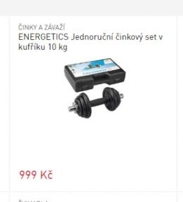 ENERGETICS Jednoruční činkový set v kufříku 10 kg