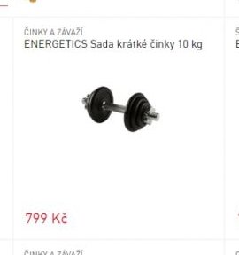 ENERGETICS Sada krátké činky 10 kg