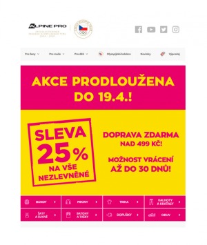 aktuální leták ALPINE PRO 15.4.2020-19.4.2020
