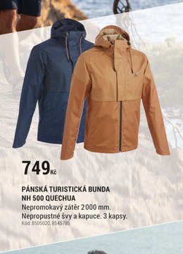 PÁNSKÁ TURISTICKÁ BUNDA NH 500 QUECHUA