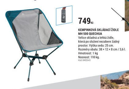 KEMPINKOVÁ SKLÁDACÍ ŽIDLE MH 500 QUECHUA