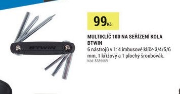 MULTIKLIČ 100 NA SEŘÍZENÍ KOLA BTWIN