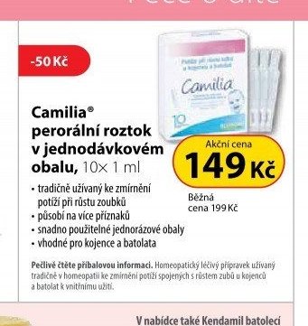 Camilia perorální roztok v jednodávkovém obalu, 10x 1 ml - Dr. Max aktualniletaky.eu
