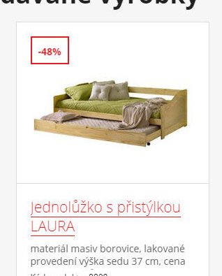 Jednolůžko s přistýlkou LAURA