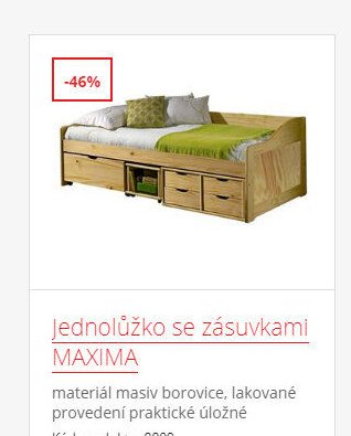 Jednolůžko se zásuvkami MAXIMA