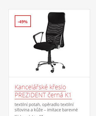Kancelářské křeslo PREZIDENT černá K1