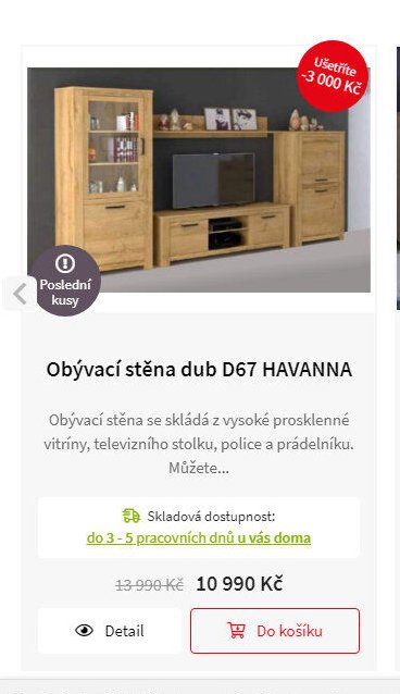 Obývací stěna dub D67 HAVANNA